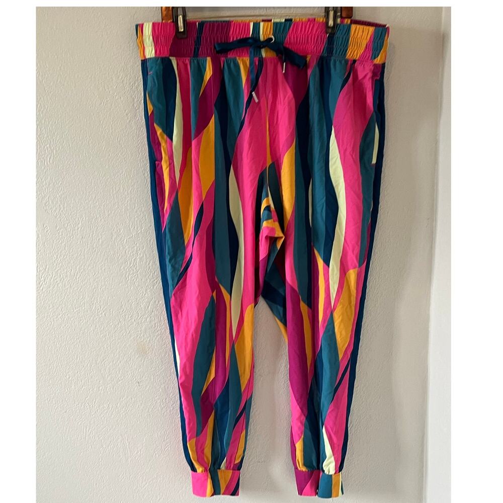 Women's Tek Gear Multicolor Zipper Hem Athletic Lounge Track Pants Size 1X‎